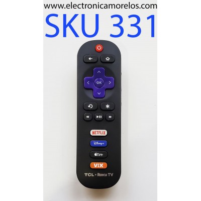 CONTROL REMOTO TCL ROKU ORIGINAL  PARA SMART TV / NUMERO DE PARTE BS-3 / MODELO 32S210R-MX